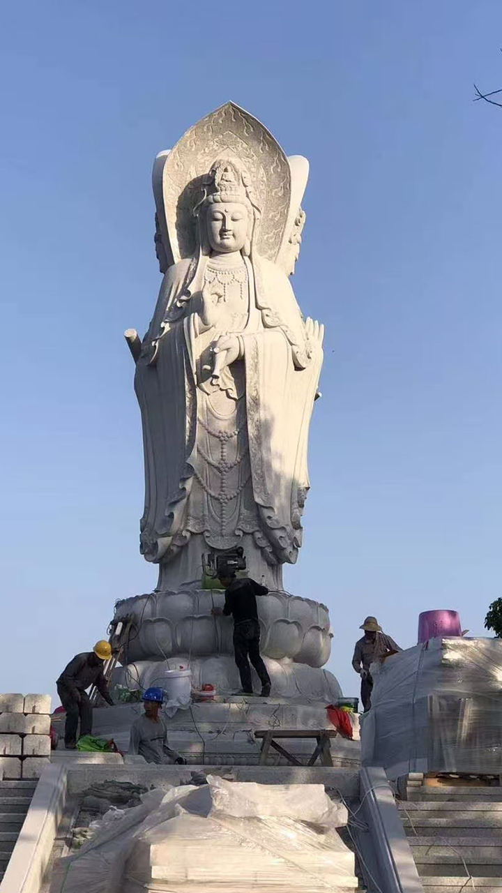 萍乡汉白玉观音像精湛工艺佳品