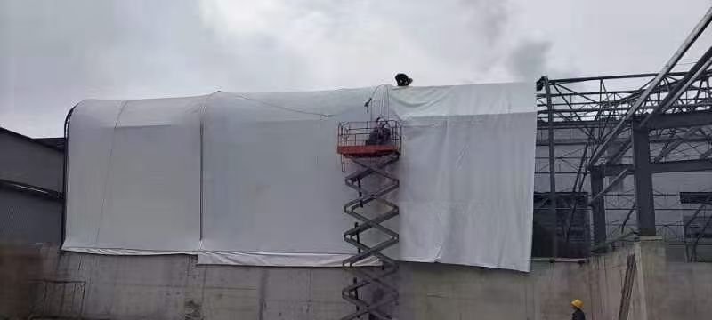 双塔艺钧膜结构停车棚膜结构汽车棚适合小区安装吗？案例图片