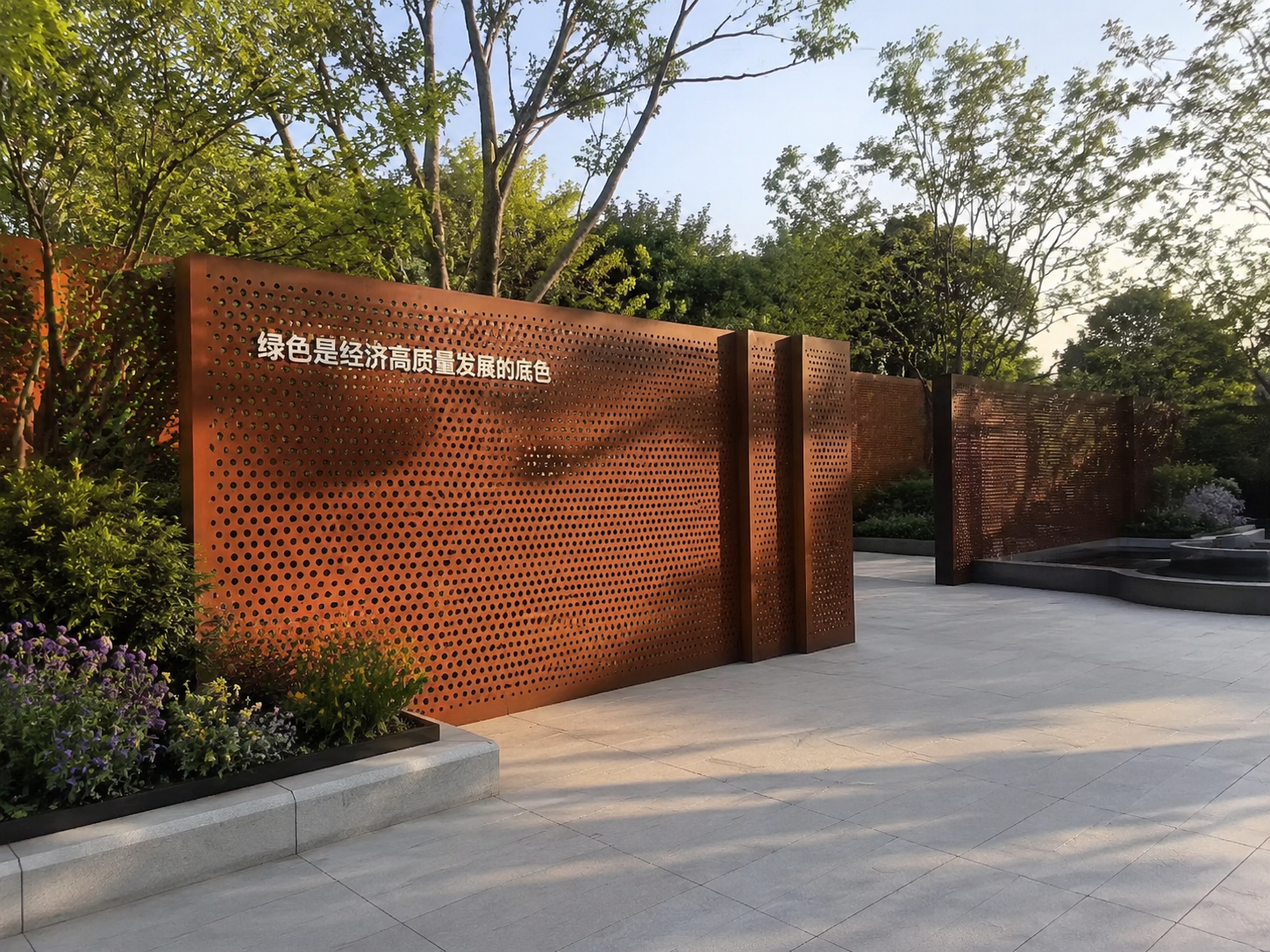 德州万工耐候景观锈板镂空景墙源头厂家应用场景