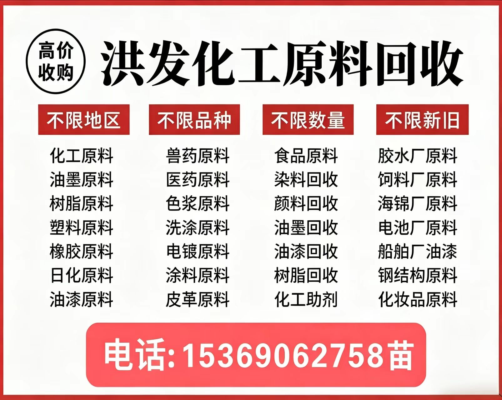 巴中洪发化工原料回收洪发化工原料回收企业形象